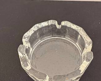 Vintage Heavy Clear Glass Ashtray