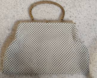 Vintage Whiting Davis White Mesh Handbag