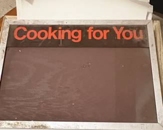 Vintage Cooking for You Advertising Sign