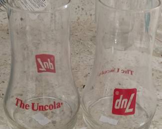 Vintage s Up The Uncola Upside Down Glasses
