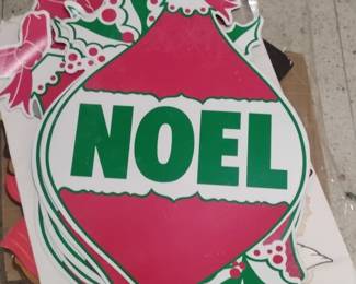 Vintage Beistle Style DieCut Christmas Noel Ornament Sign
