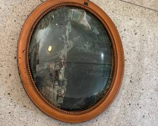 Vintage Convex Glass Portrait Frame with Horse Print