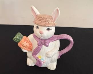 Vintage Ceramic Easter Bunny Teapot