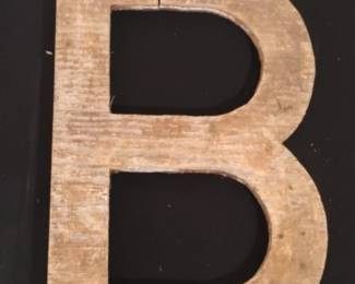 Vintage Large Wooden Letter B Sign