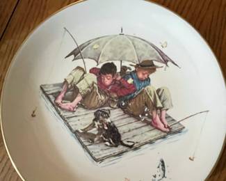 Norman Rockwell Fishermans Paradise Collector Plate by Gorham