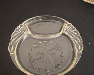 Vintage Federal Glass Columbia Crystal Divided Snack Plate third image