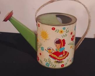 Vintage Ohio Art Childs Lithographed Tin Watering Can