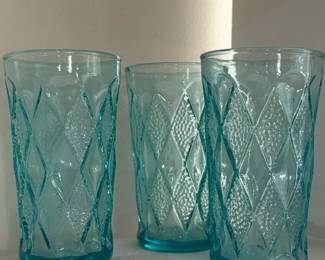 Anchor Hocking Madrid Aqua Blue Tumblers