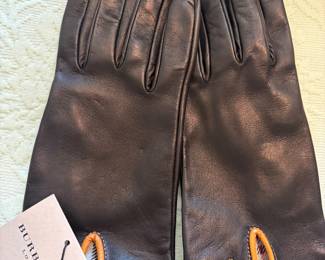 Burberry leather gloves new with tags