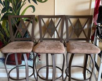 3 bar stools with Micro fiber fabric