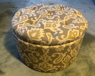 Round Tufted Storage Ottoman $75