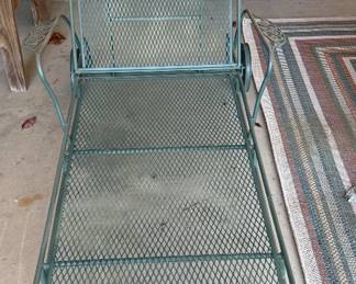 Vintage Wrought Iron Chaise Lounge with Cushions $125