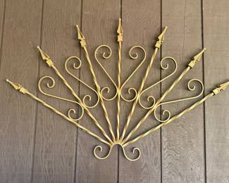 Vintage Gold Wrought Iron scrollwork Wall Decor $55