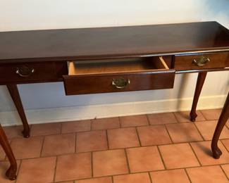 Traditional Cherry sofa table $175