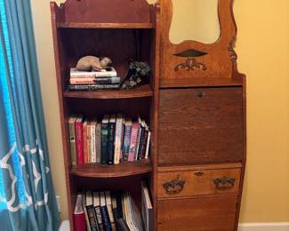 Antique bookshelf with secretary