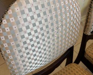Creamy yellow upholstery fabric with cream checks