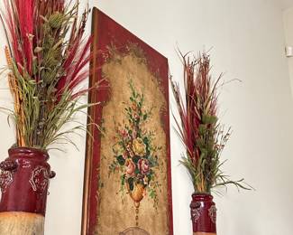 Beautiful heavy art piece with 2 heavy pottery sconces