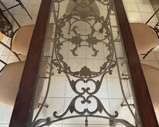 Kitchen table. Wood, iron and glass. Gorgeous table