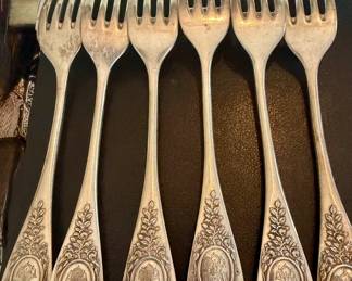 6 French Baguette Medaillon Forks