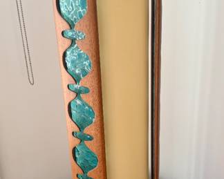 1960s Teak & Resin Art Deco Lamp