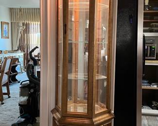 WOOD LIT CURIO CABINET 24" W X 12"D X 72"H