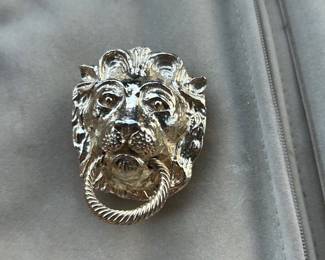 Mimi Di N gold lion door knocker belt buckle