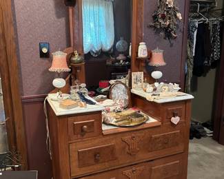 Antique and marble dressing table