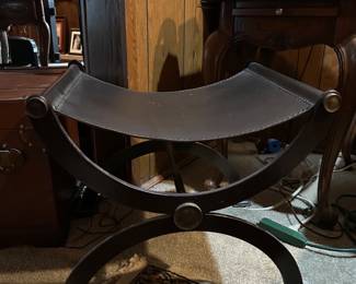 Leather and iron seat