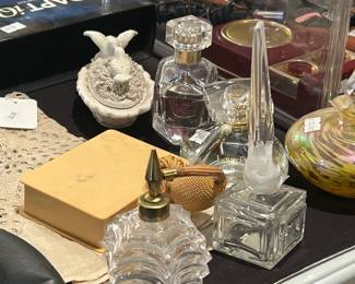 Vintage glass perfume bottles