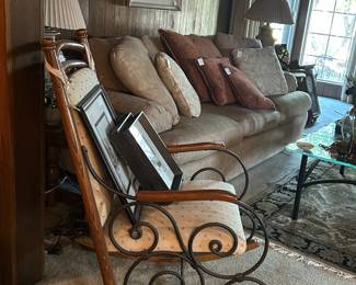 Wood and metal rocking chair