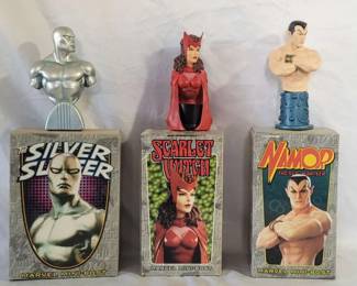 3 Marvel Mini Busts Limited Edition of 5000 Silver Surfer Scarlet Witch Namor