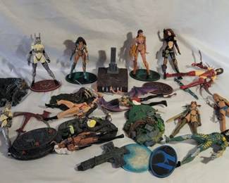 Large Lot of 1990s WitchBlade Action Figure Statues Moore Action Collectibles