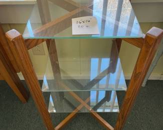 Side Table with 3 Glass Shelves