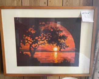 Needlepoint Sunset Picture