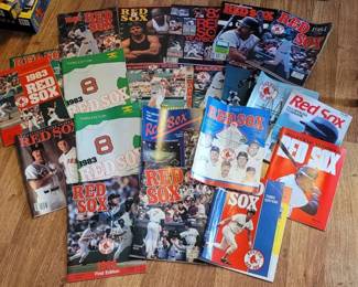 Large Lot of Vintage1980s and 1990s Boston Red Sox Yearbooks and Scorebook Magazines