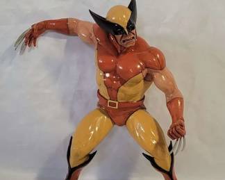 1990s Hand Painted Wolverine XMen Superhero Statue Marvel Comics Figurine
