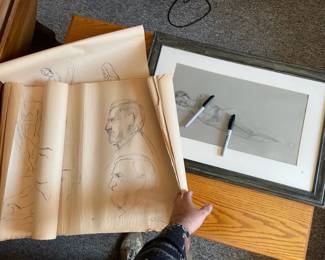 Lot of Vintage Artist Sketches