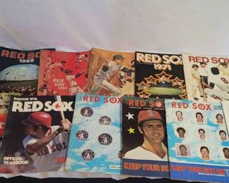 Large Lot of Vintage 1960s and 1970s Boston Red Sox Yearbooks and Scorebook Magazines