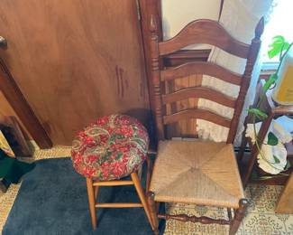 Ladderback Chair and Stool