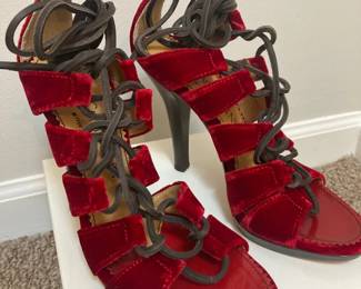 Yves Saint Laurent Velvet Lione Sandal
