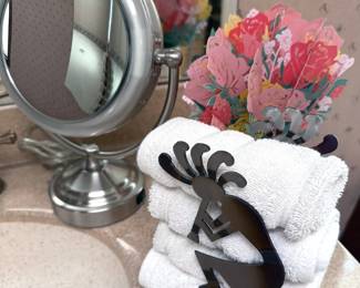 Vanity mirror, kokopelli decor