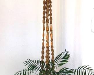 Macrame hanger with plant