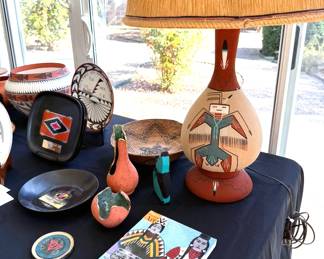 Yei sandpainting table lamp, assorted decor