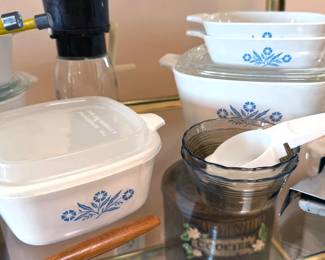Corning Little Blue Flower casserole dishes
