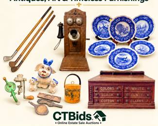 Curated estate auction with clean modern typography