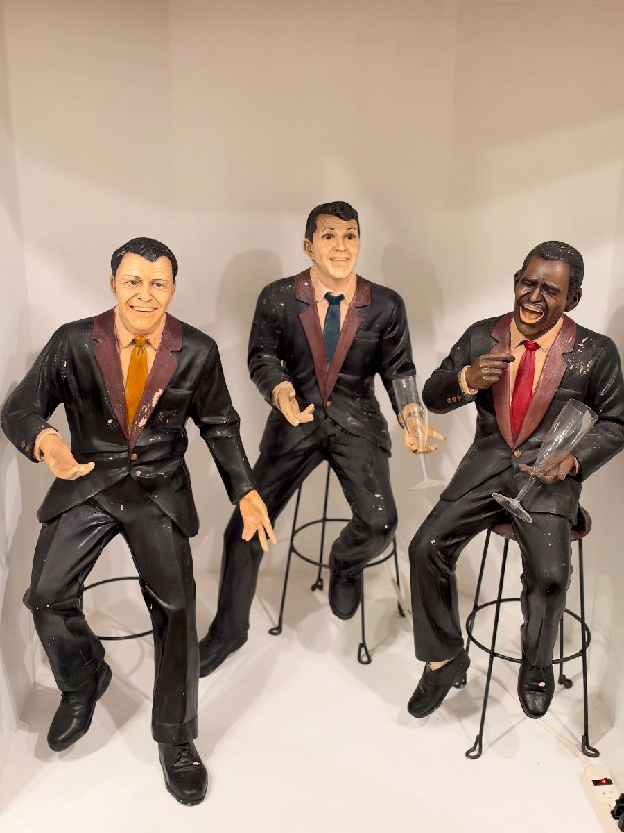 Fantastic set of three Rat Pack-inspired entertainer large figurines