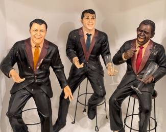 Fantastic set of three Rat Pack-inspired entertainer large  figurines 