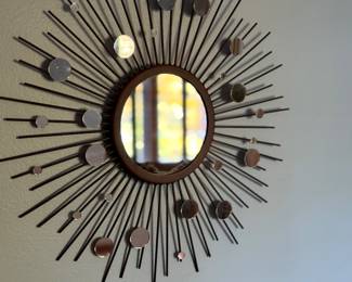 Silver metal Starburst mirror