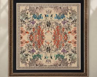 Chinese woven silk brocade tapestry 