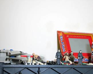 1970’s Star Wars Figures, 1978 Millenium Falcon, Etch A Sketch in Box